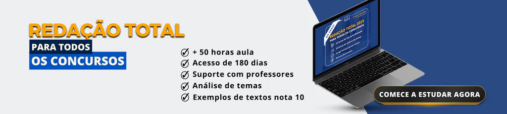 Banner de curso online que ensina redação para concurso fgv